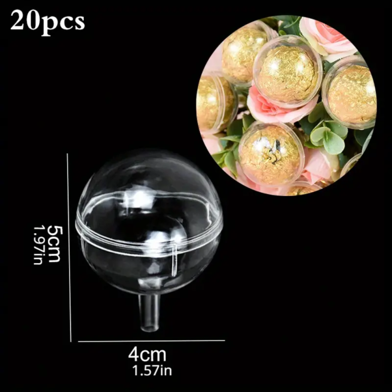 Akryl Chokoladeholdere i Kugleform 20 stk.