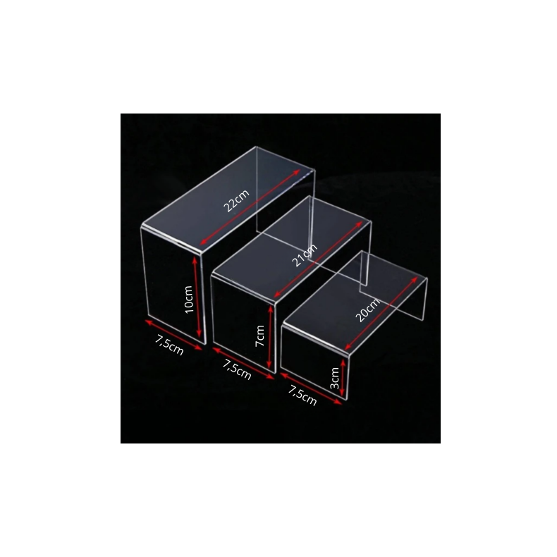 Akryl Display Trin 3 Strrelser