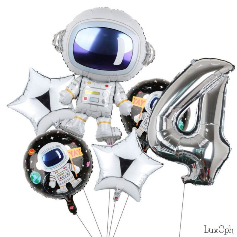 Astronaut Tal Folie Ballon St / Ballon Buket Med Kmpe Tal Ballon 