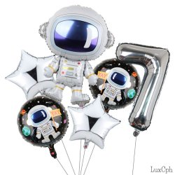 Astronaut Tal Folie Ballon St / Ballon Buket Med Kmpe Tal Ballon 