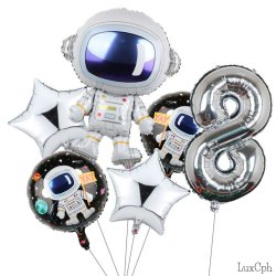 Astronaut Tal Folie Ballon St / Ballon Buket Med Kmpe Tal Ballon 