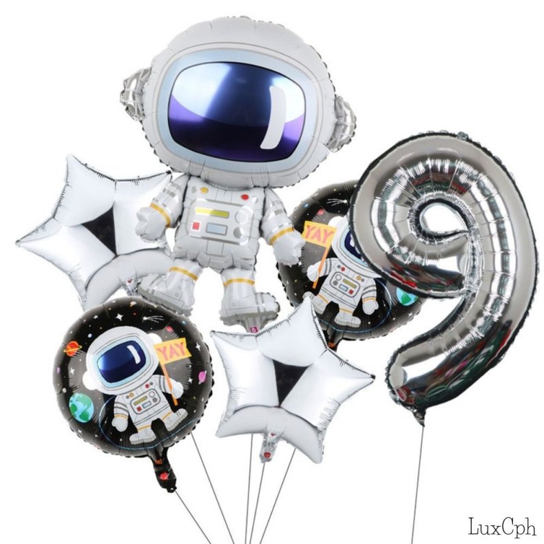 Astronaut Tal Folie Ballon St / Ballon Buket Med Kmpe Tal Ballon 