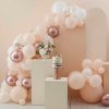 Ballonbue Hvid / Pastel / Rosaguld Med Blomster
