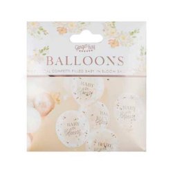 Baby in Bloom / Konfetti Balloner / Ballon Buket 5 Stk