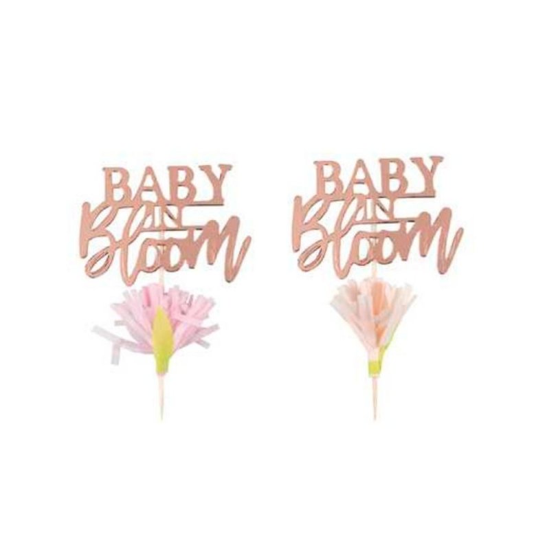 Baby in Bloom - Cupcake Topper 12 Stk