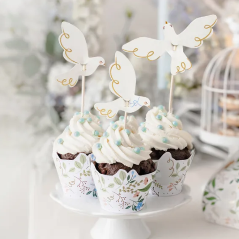 Blomster Cupcake Wrappers 6 stk.