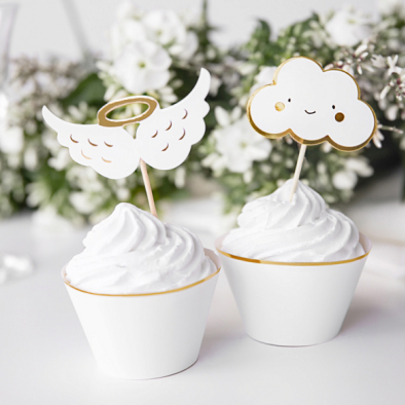 Cupcake Topper Skyer og Vinger 6 Stk