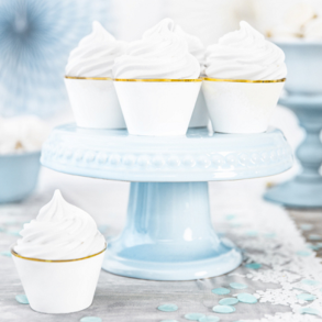 Guldkantet Cupcake Wrappers Hvid 6 stk
