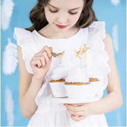 Cupcake Topper Guld Kors Due Vinger 6 Stk