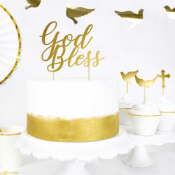 Cupcake Topper Guld Kors Due Vinger 6 Stk