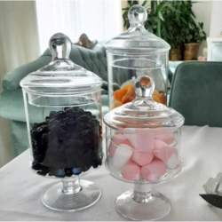 Cylinderformet Slik / Chokolade Hndlavet Glaskrukke 