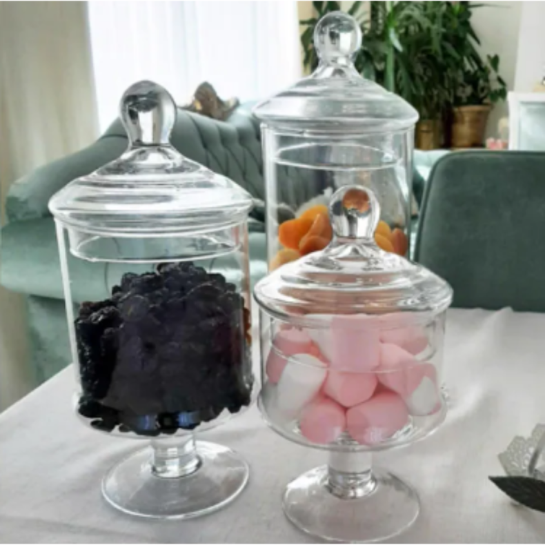 Cylinderformet Slik / Chokolade Hndlavet Glaskrukke 