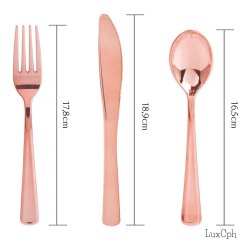 Donut St Paptallerkner Papkrus Servietter Bestik Rosaguld 6 Pers.