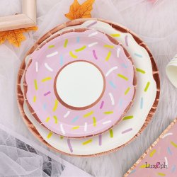 Donut St Paptallerkner Papkrus Servietter Bestik Rosaguld 6 Pers.