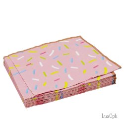 Donut St Paptallerkner Papkrus Servietter Bestik Rosaguld 6 Pers.