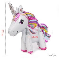 Enhjrning Unicorn 3d Foileballoner 57 x 58 cm