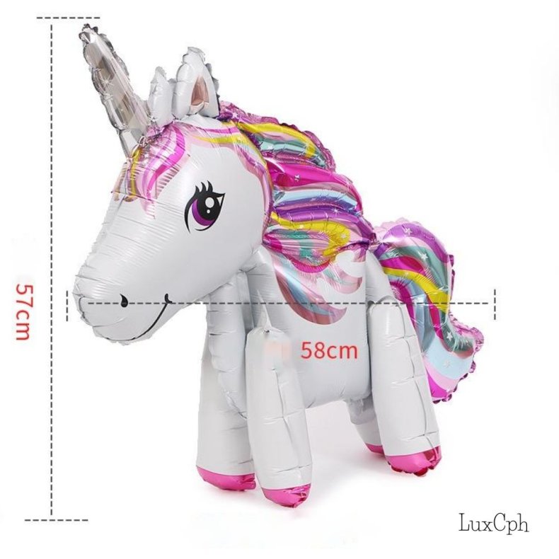 Enhjrning Unicorn 3d Foileballoner 57 x 58 cm