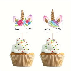Enhjrning Cupcake Topper 24 stk. 