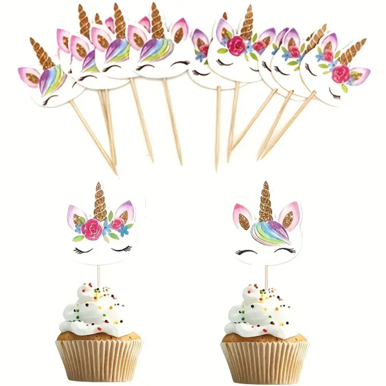 Enhjrning Cupcake Topper 24 stk. 
