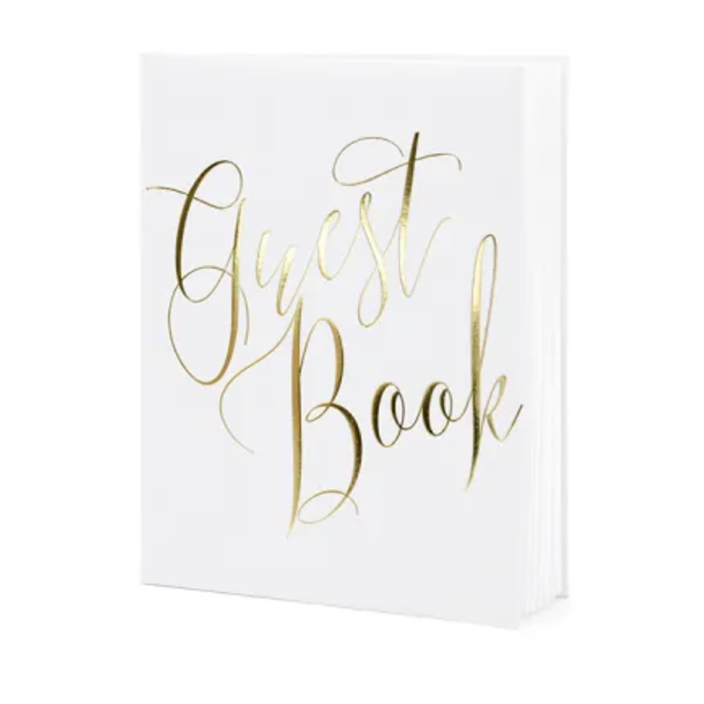 Gstebog Hvid / Guld 22 Sider
