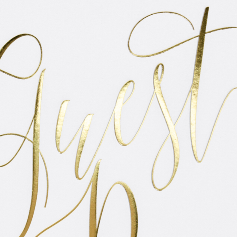 Gstebog Hvid / Guld 22 Sider