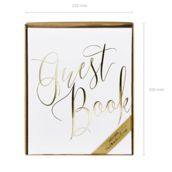 Gstebog Hvid / Guld 22 Sider
