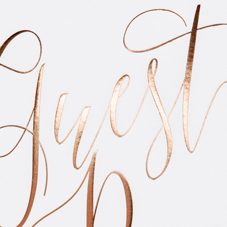 Gstebog Hvid / Rosa Guld 22 Sider