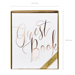 Gstebog Hvid / Rosa Guld 22 Sider