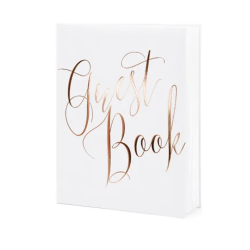 Gstebog Hvid / Rosa Guld 22 Sider