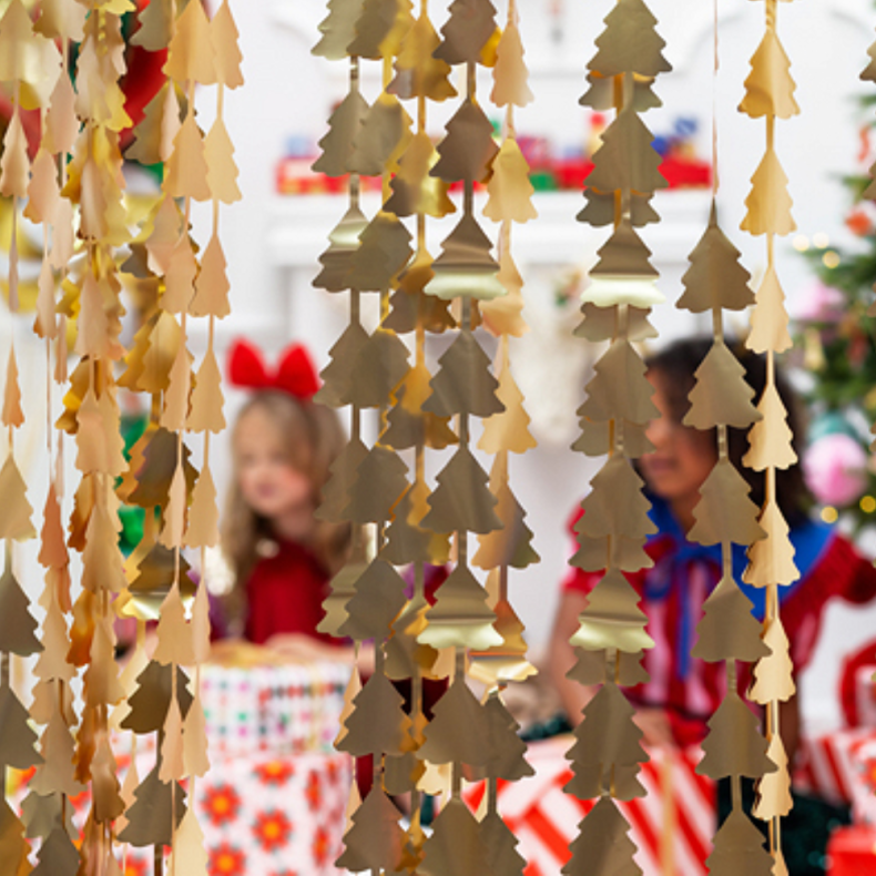 Gardiner / Backdrop Juletr Guld 245 x 100 cm