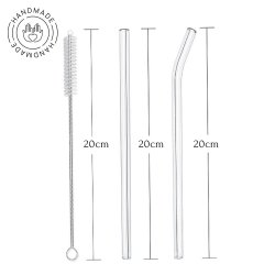 Glassugerr Hndlavet 6 Stk. med Brste 20cm - 0,8 diameter 