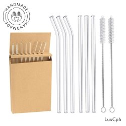 Glassugerr Hndlavet 6 Stk. med Brste 20cm - 0,8 diameter 