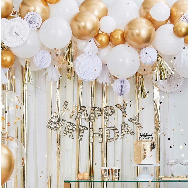 Kagelys Happy Birthday Guld 