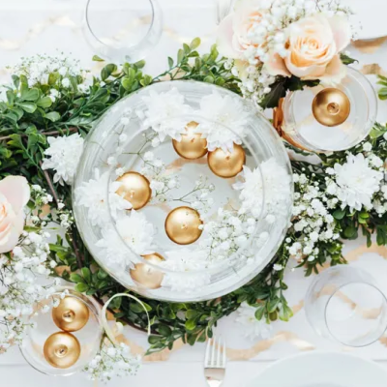 Guld Flydelys Metallic 4 cm 50 Stk