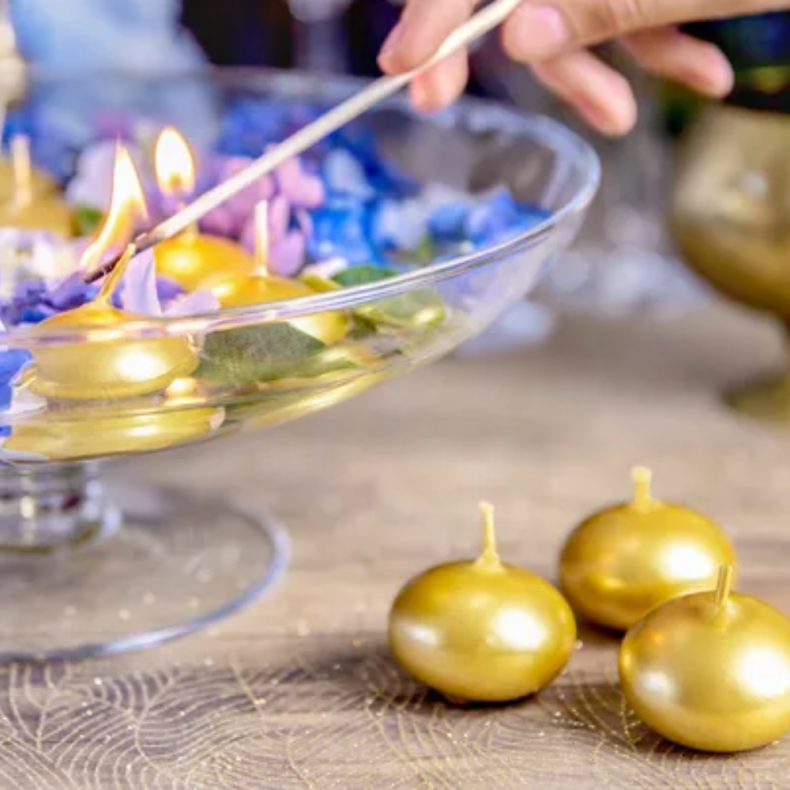 Guld Flydelys Metallic 4 cm 50 Stk