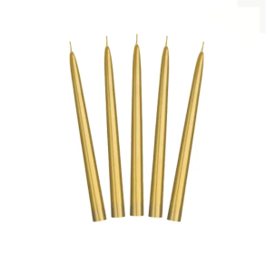 Guld Hje Stearinlys Metallic 10 Stk