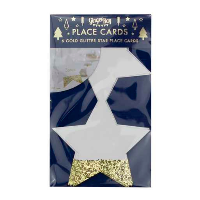 Guld Stjerne Bordkort 6 Stk 