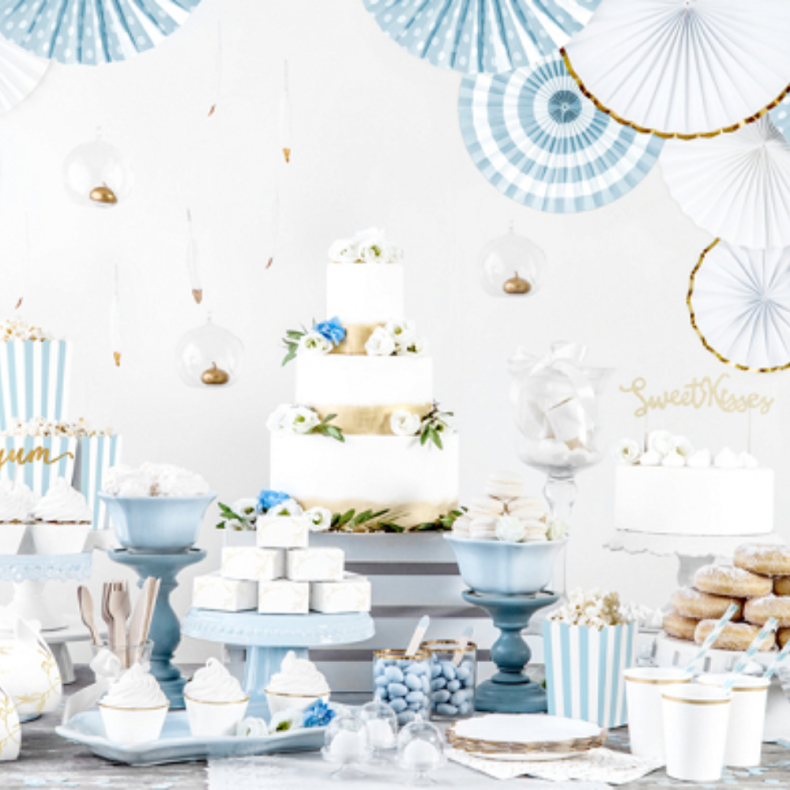 Guldkant Paptallerkener Hvid 6 Stk