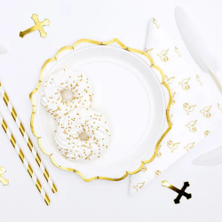 Guldkant Paptallerkener Hvid 6 Stk