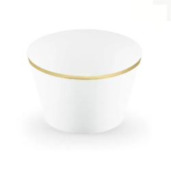 Guldkantet Cupcake Wrappers Hvid 6 stk