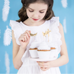 Guldkantet Cupcake Wrappers Hvid 6 stk