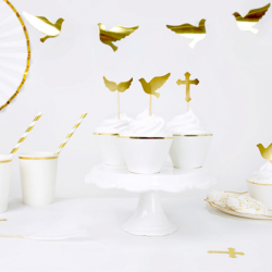 Guldkantet Cupcake Wrappers Hvid 6 stk