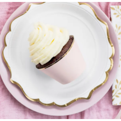 Guldkantet Cupcake Wrappers Lyserd 6 stk
