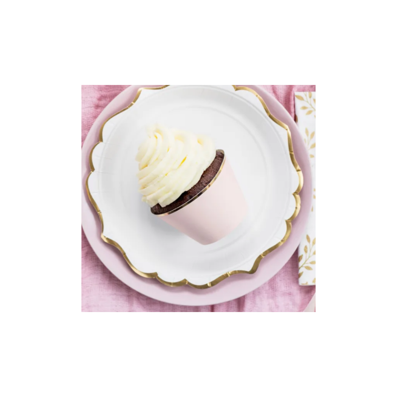 Guldkantet Cupcake Wrappers Lyserd 6 stk