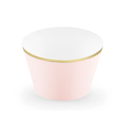 Guldkantet Cupcake Wrappers Lyserd 6 stk