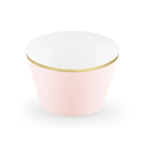 Guldkantet Cupcake Wrappers Lyserd 6 stk