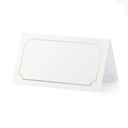 Guldramme Bordkort Hvid 10 Stk
