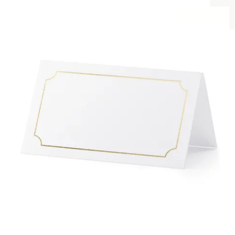 Guldramme Bordkort Hvid 10 Stk
