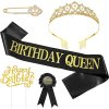 Birthday Queen St Guld Krone / Skrbnd / Broche