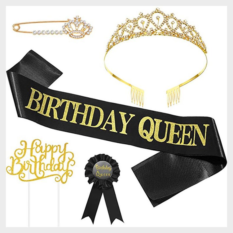 Birthday Queen St Guld Krone / Skrbnd / Broche